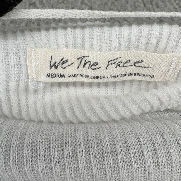 Free People We The Free Main Squeeze Hacci Off Shoulder Top White Size Medium - Picture 10 of 10